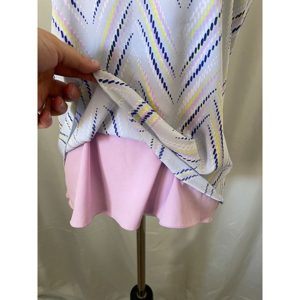 Candies Light Blue Chevron Print Spaghetti Strap V-Neck Tank Top - Picture 5 of 12